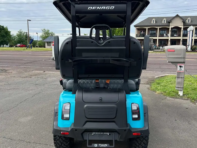 New aqua electric 2026 Denago Rover XL lifted golf cart for sale in Hatfield, PA — photo 4