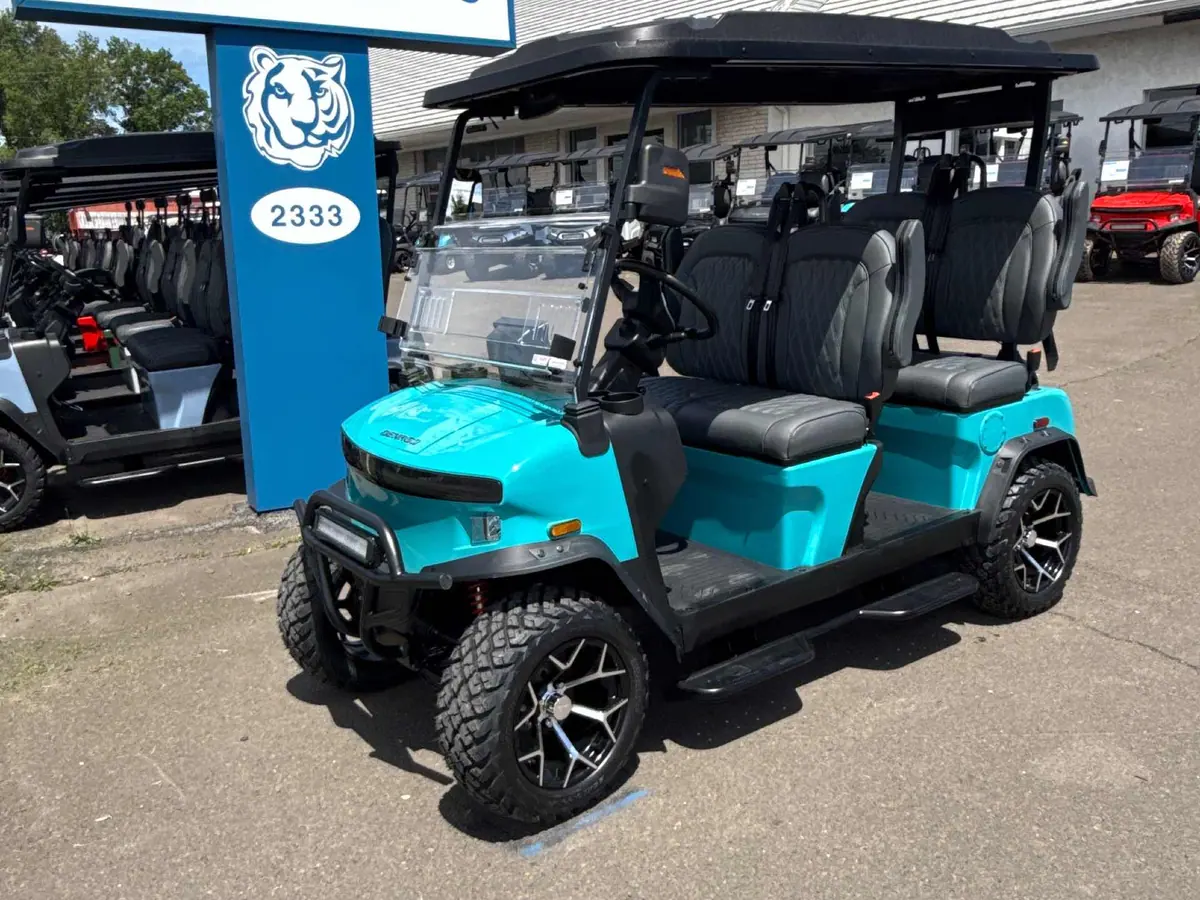 New aqua electric 2026 Denago Rover XL lifted golf cart for sale in Hatfield, PA