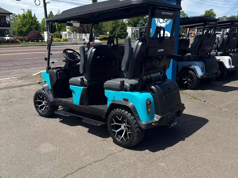 New aqua electric 2026 Denago Rover XL lifted golf cart for sale in Hatfield, PA — photo 3