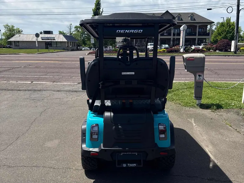 New aqua electric 2026 Denago Rover XL lifted golf cart for sale in Hatfield, PA — photo 4