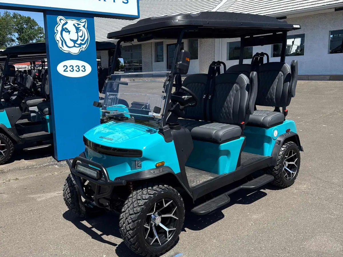 New aqua electric 2026 Denago Rover XL lifted golf cart for sale in Hatfield, PA