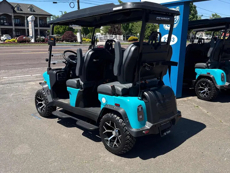 New aqua electric 2026 Denago Rover XL lifted golf cart for sale in Hatfield, PA — photo 3