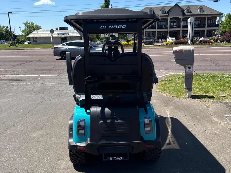 New aqua electric 2026 Denago Rover XL lifted golf cart for sale in Hatfield, PA — photo 4
