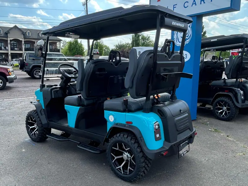New aqua electric 2026 Denago Rover XL lifted golf cart for sale in Hatfield, PA — photo 3