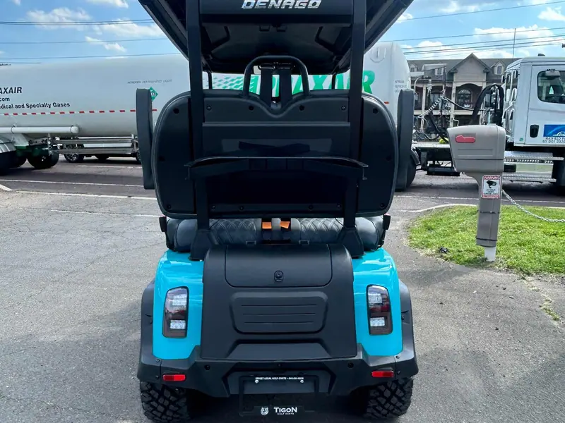New aqua electric 2026 Denago Rover XL lifted golf cart for sale in Hatfield, PA — photo 4
