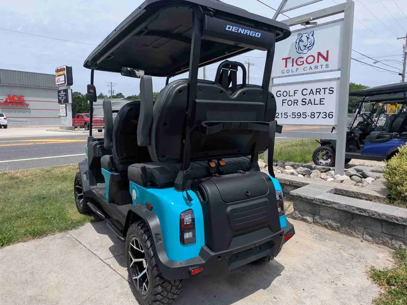 New aqua electric 2026 Denago Rover XL lifted golf cart for sale in Ocean View, NJ — photo 4