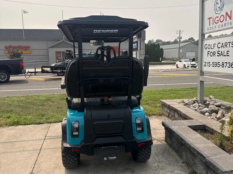 New aqua electric 2026 Denago Rover XL lifted golf cart for sale in Ocean View, NJ — photo 4