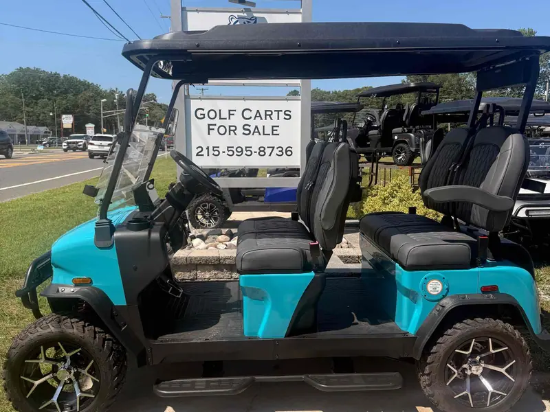 New aqua electric 2026 Denago Rover XL lifted golf cart for sale in Ocean View, NJ — photo 2