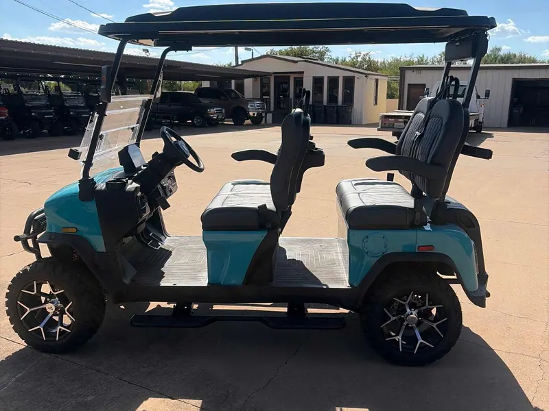New aqua electric 2026 Denago Rover XL lifted golf cart for sale in Wichita Falls, TX — photo 2