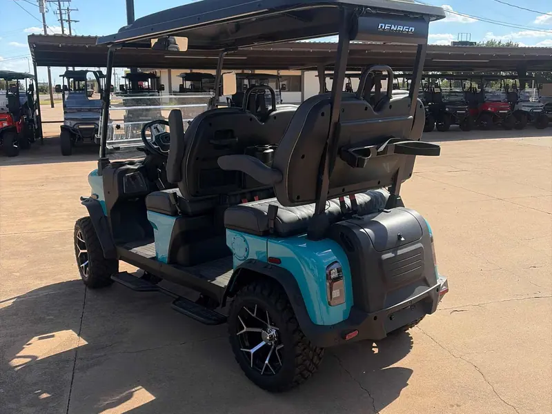 New aqua electric 2026 Denago Rover XL lifted golf cart for sale in Wichita Falls, TX — photo 3