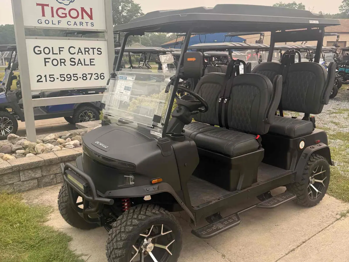 New matte black electric 2026 Denago Rover XL lifted golf cart for sale in Ocean View, NJ
