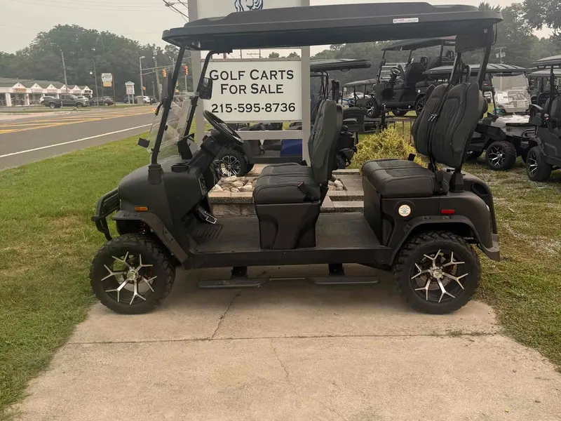 New matte black electric 2026 Denago Rover XL lifted golf cart for sale in Ocean View, NJ — photo 2