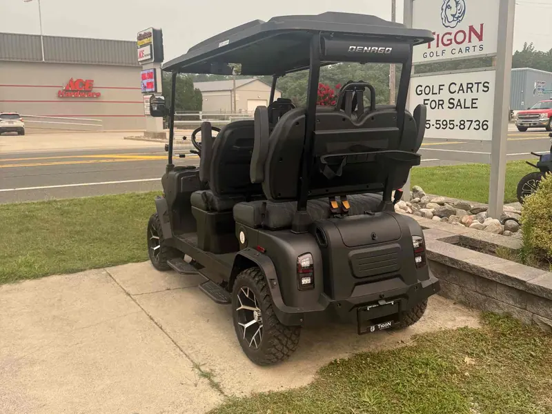 New matte black electric 2026 Denago Rover XL lifted golf cart for sale in Ocean View, NJ — photo 3
