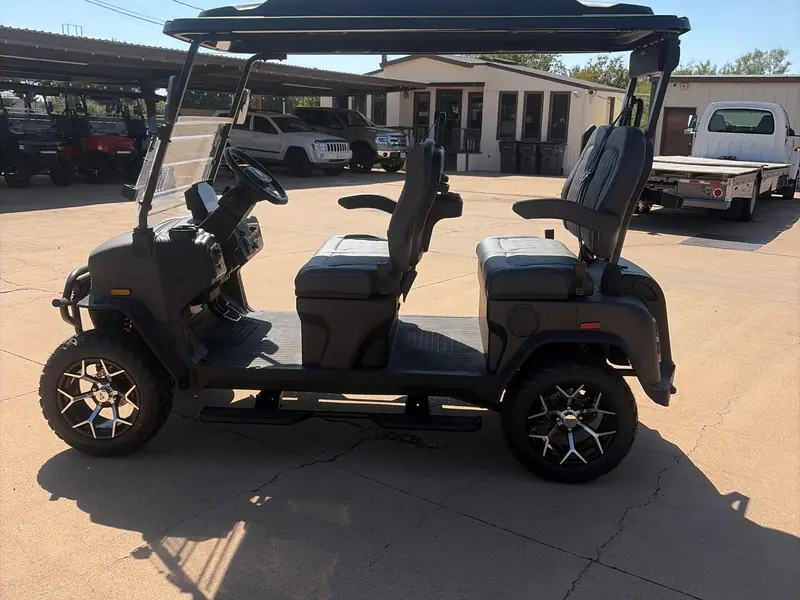 New matte black electric 2026 Denago Rover XL lifted golf cart for sale in Wichita Falls, TX — photo 2