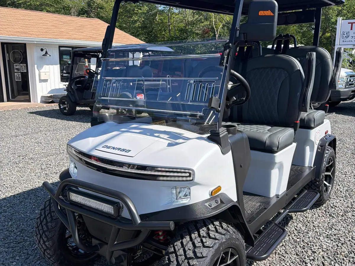 New matte white electric 2026 Denago Rover XL lifted golf cart for sale in Waretown, NJ