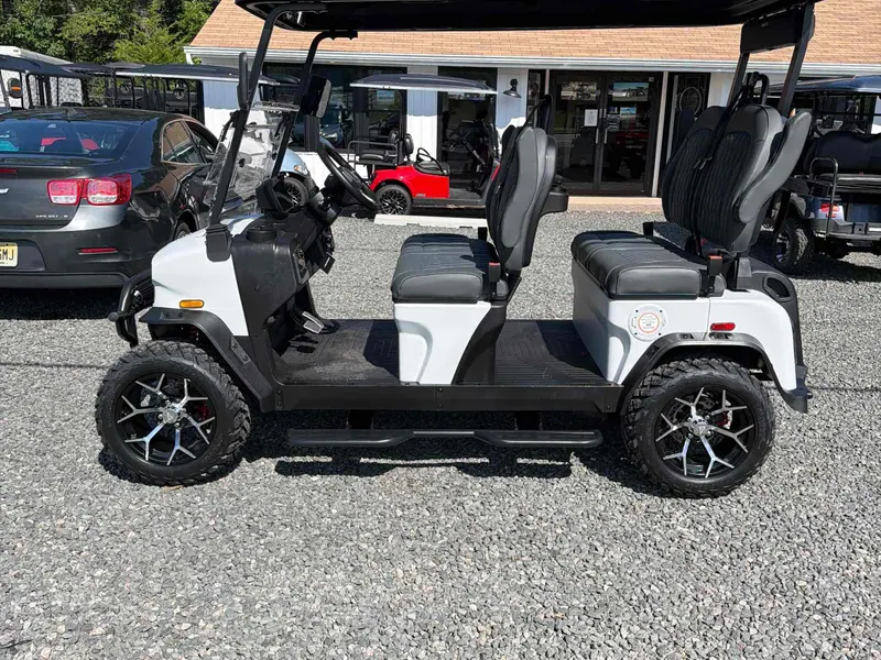 New matte white electric 2026 Denago Rover XL lifted golf cart for sale in Waretown, NJ — photo 2