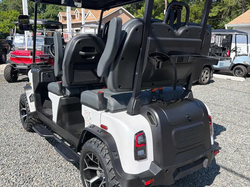 New matte white electric 2026 Denago Rover XL lifted golf cart for sale in Waretown, NJ — photo 3
