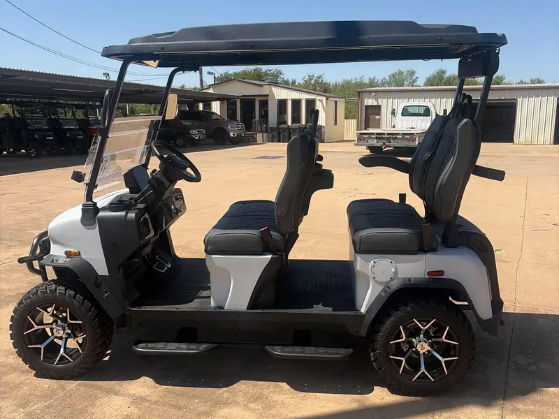 New matte white electric 2026 Denago Rover XL lifted golf cart for sale in Wichita Falls, TX — photo 2