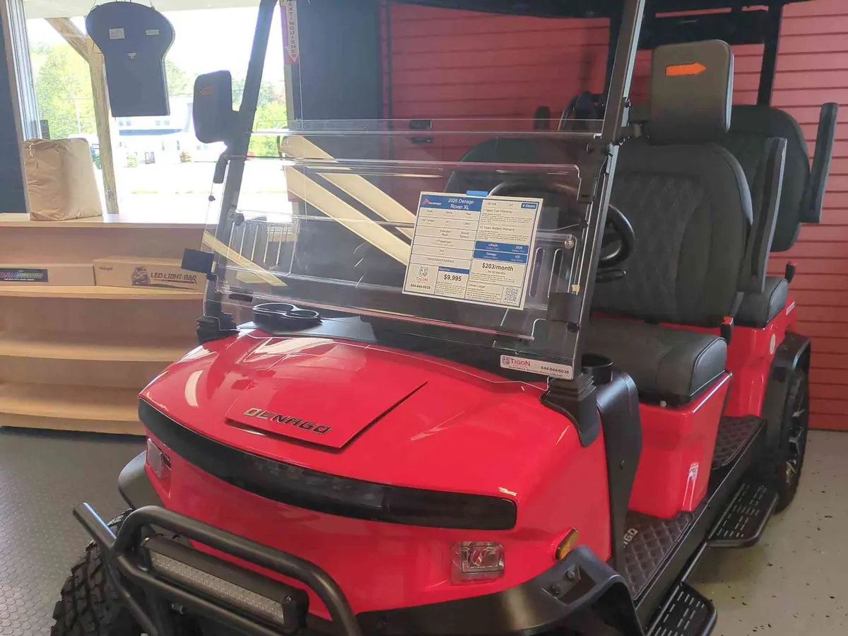 New red electric 2026 Denago Rover XL lifted golf cart for sale in Gloucester Point, VA