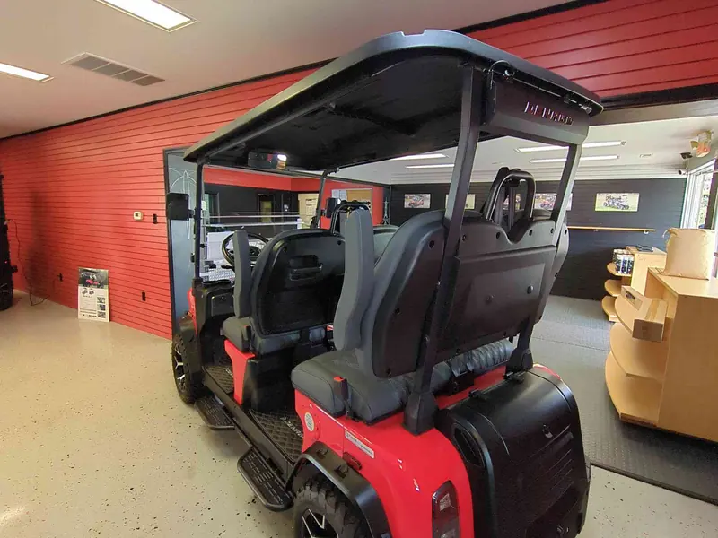New red electric 2026 Denago Rover XL lifted golf cart for sale in Gloucester Point, VA — photo 3