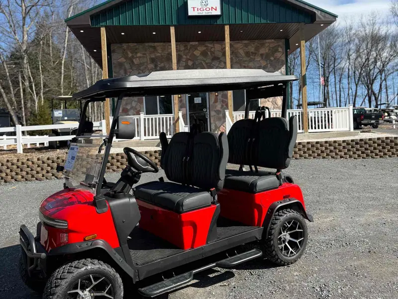New red electric 2026 Denago Rover XL lifted golf cart for sale in Long Pond, PA — photo 2