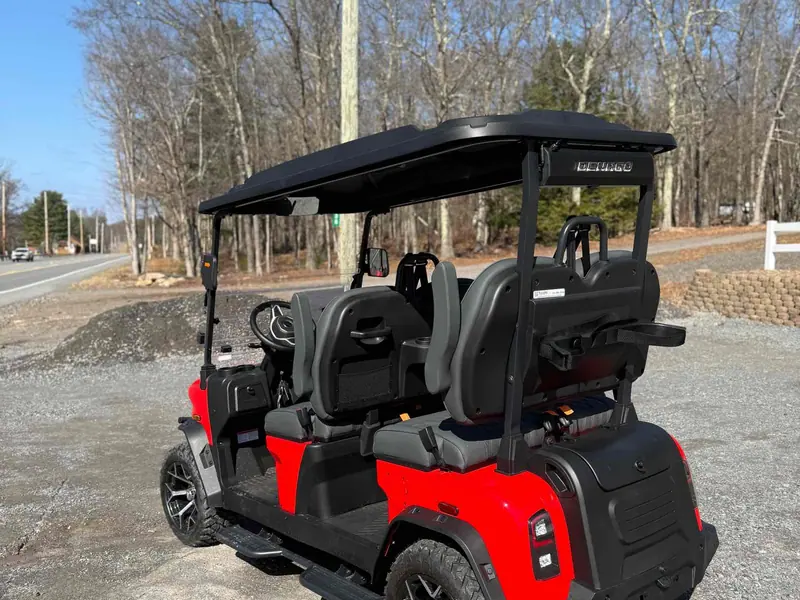 New red electric 2026 Denago Rover XL lifted golf cart for sale in Long Pond, PA — photo 3