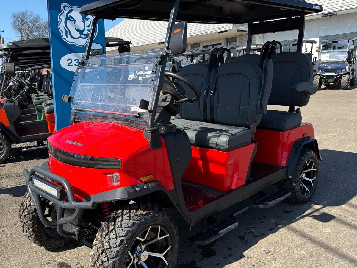 New scarlet electric 2026 Denago Rover XL lifted golf cart for sale in Hatfield, PA