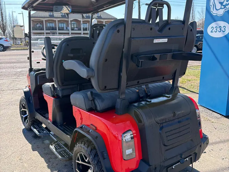 New scarlet electric 2026 Denago Rover XL lifted golf cart for sale in Hatfield, PA — photo 3