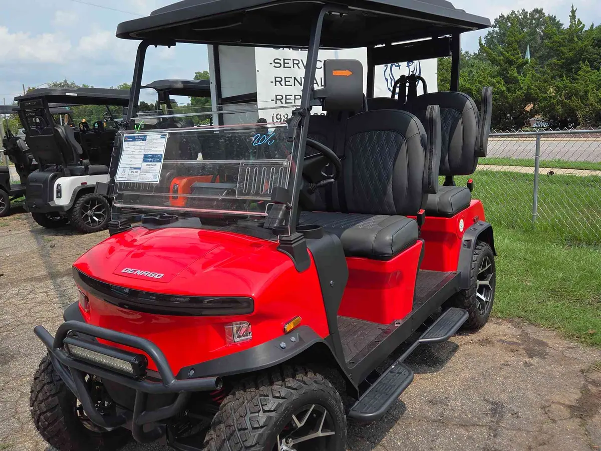 New scarlet electric 2026 Denago Rover XL lifted golf cart for sale in Raleigh, NC
