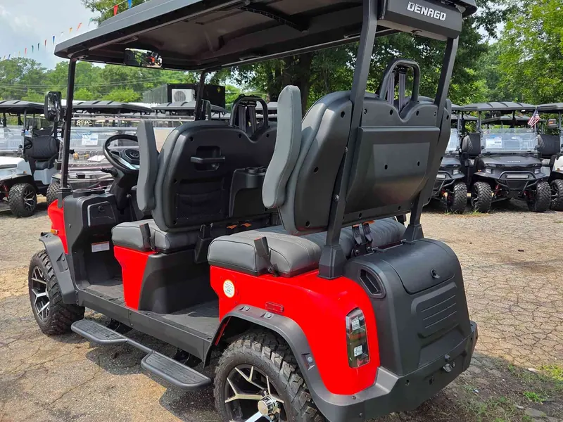 New scarlet electric 2026 Denago Rover XL lifted golf cart for sale in Raleigh, NC — photo 3
