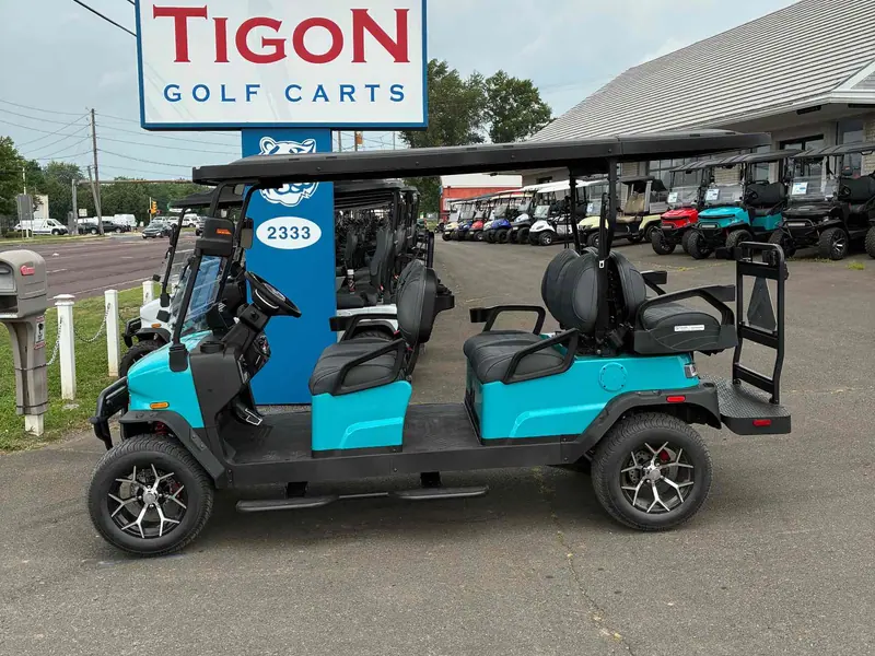 New aqua electric 2026 Denago Rover XL6 lifted golf cart for sale in Hatfield, PA — photo 2