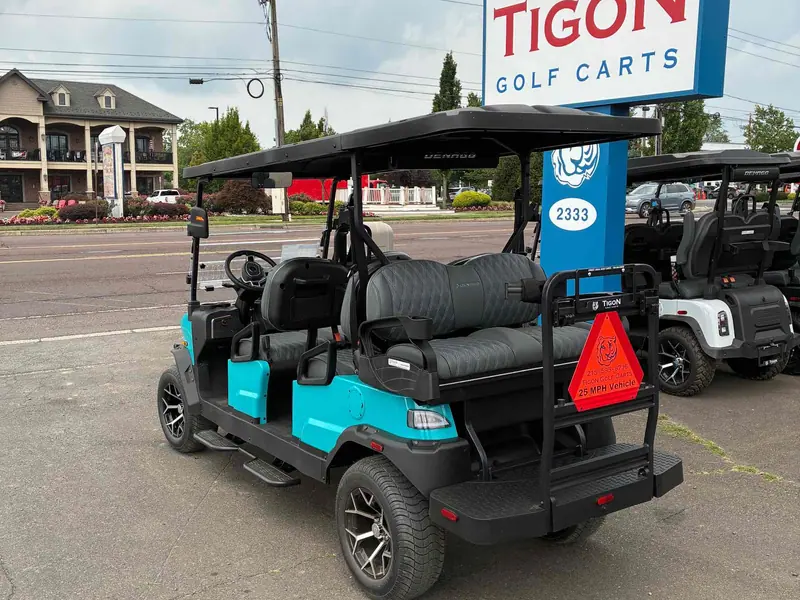 New aqua electric 2026 Denago Rover XL6 lifted golf cart for sale in Hatfield, PA — photo 3