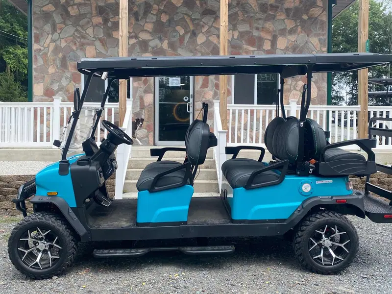 New aqua electric 2026 Denago Rover XL6 lifted golf cart for sale in Long Pond, PA — photo 2