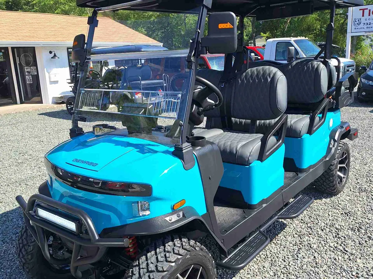 New aqua electric 2026 Denago Rover XL6 lifted golf cart for sale in Waretown, NJ