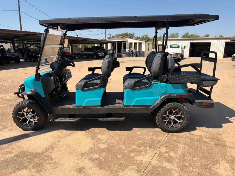 New aqua electric 2026 Denago Rover XL6 lifted golf cart for sale in Wichita Falls, TX — photo 3