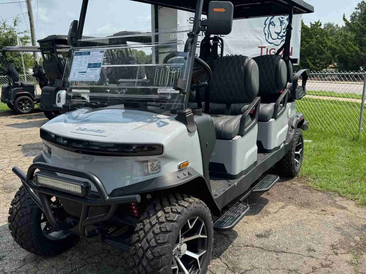 New gray electric 2025 Denago Rover XL6 lifted golf cart for sale in Raleigh, NC