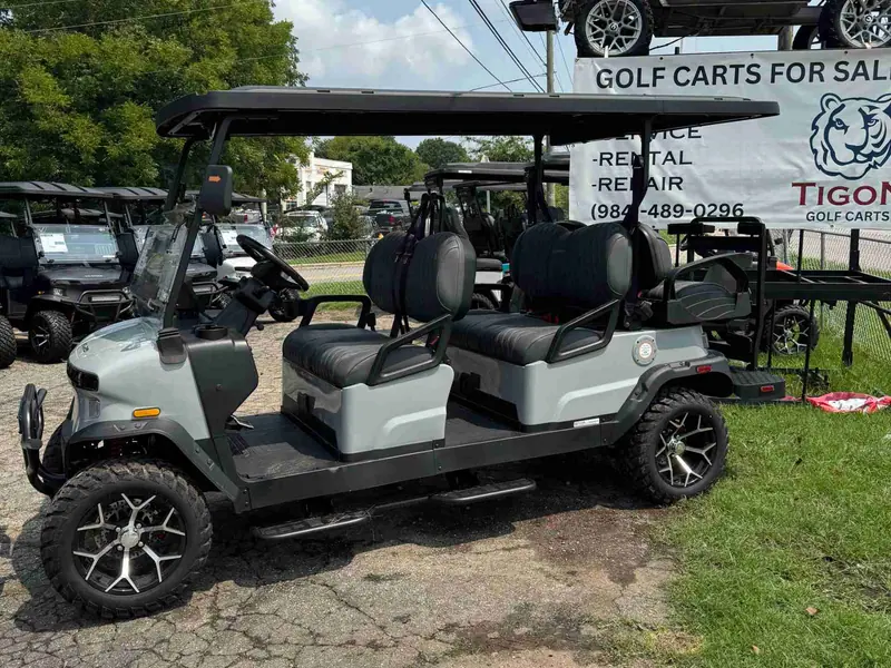 New gray electric 2025 Denago Rover XL6 lifted golf cart for sale in Raleigh, NC — photo 2