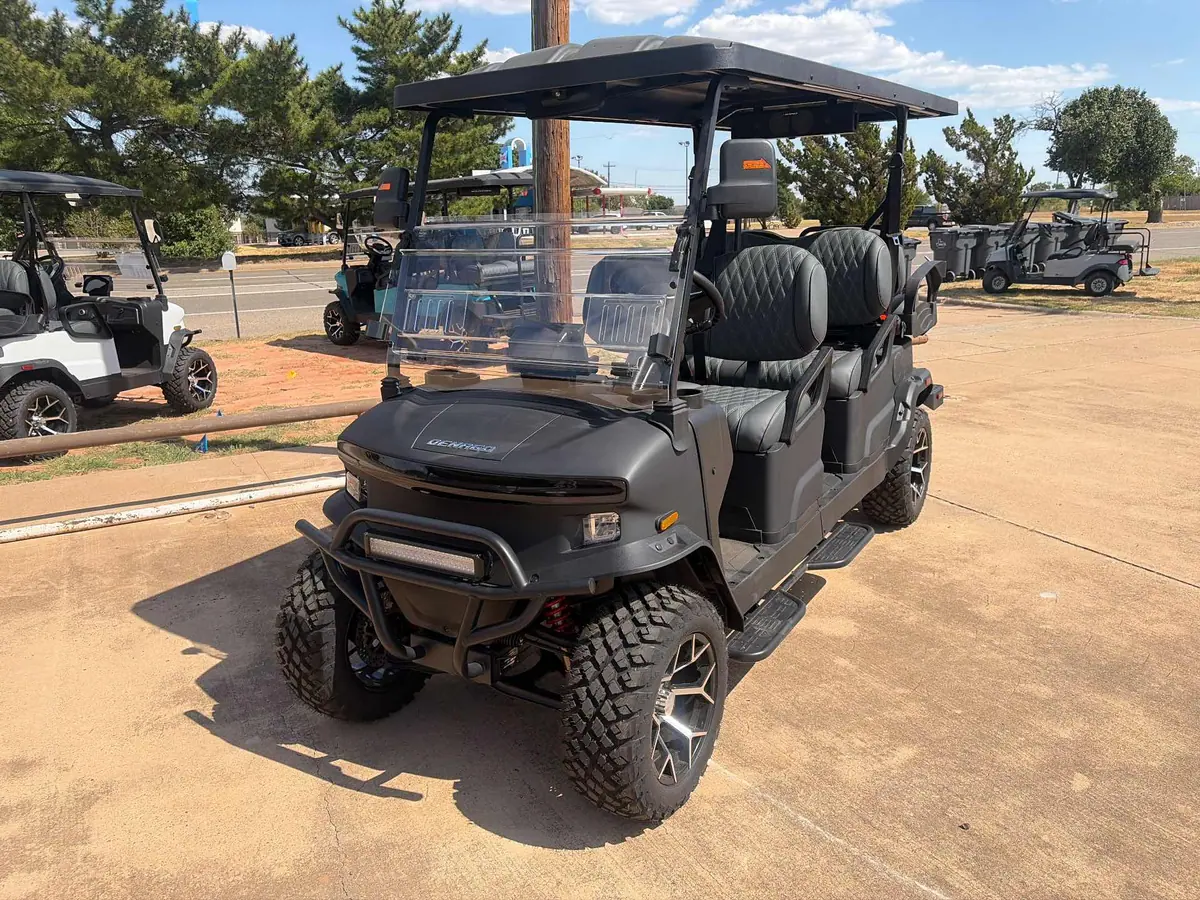 New matte black electric 2026 Denago Rover XL6 lifted golf cart for sale in Wichita Falls, TX