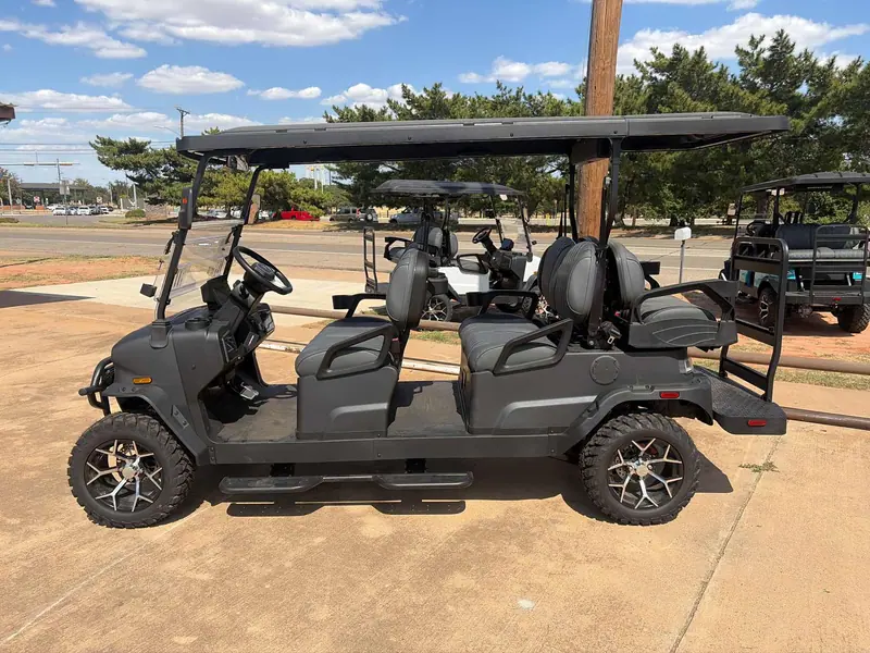 New matte black electric 2026 Denago Rover XL6 lifted golf cart for sale in Wichita Falls, TX — photo 2