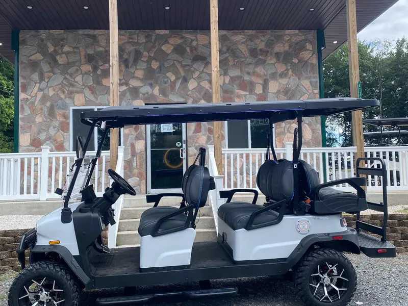 New matte white electric 2026 Denago Rover XL6 lifted golf cart for sale in Long Pond, PA — photo 2