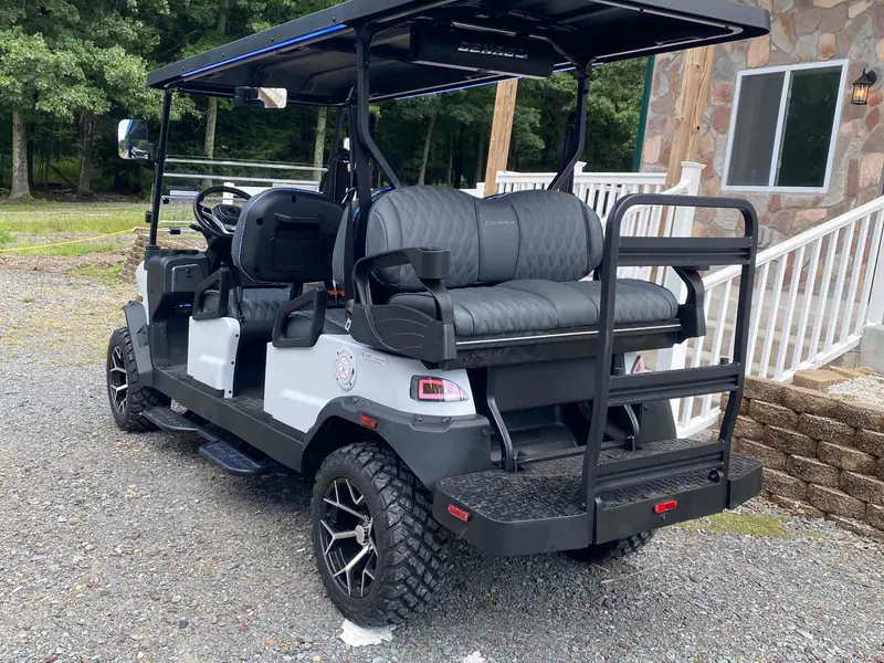 New matte white electric 2026 Denago Rover XL6 lifted golf cart for sale in Long Pond, PA — photo 3