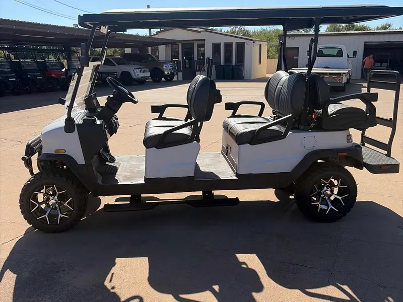 New matte white electric 2026 Denago Rover XL6 lifted golf cart for sale in Wichita Falls, TX — photo 2