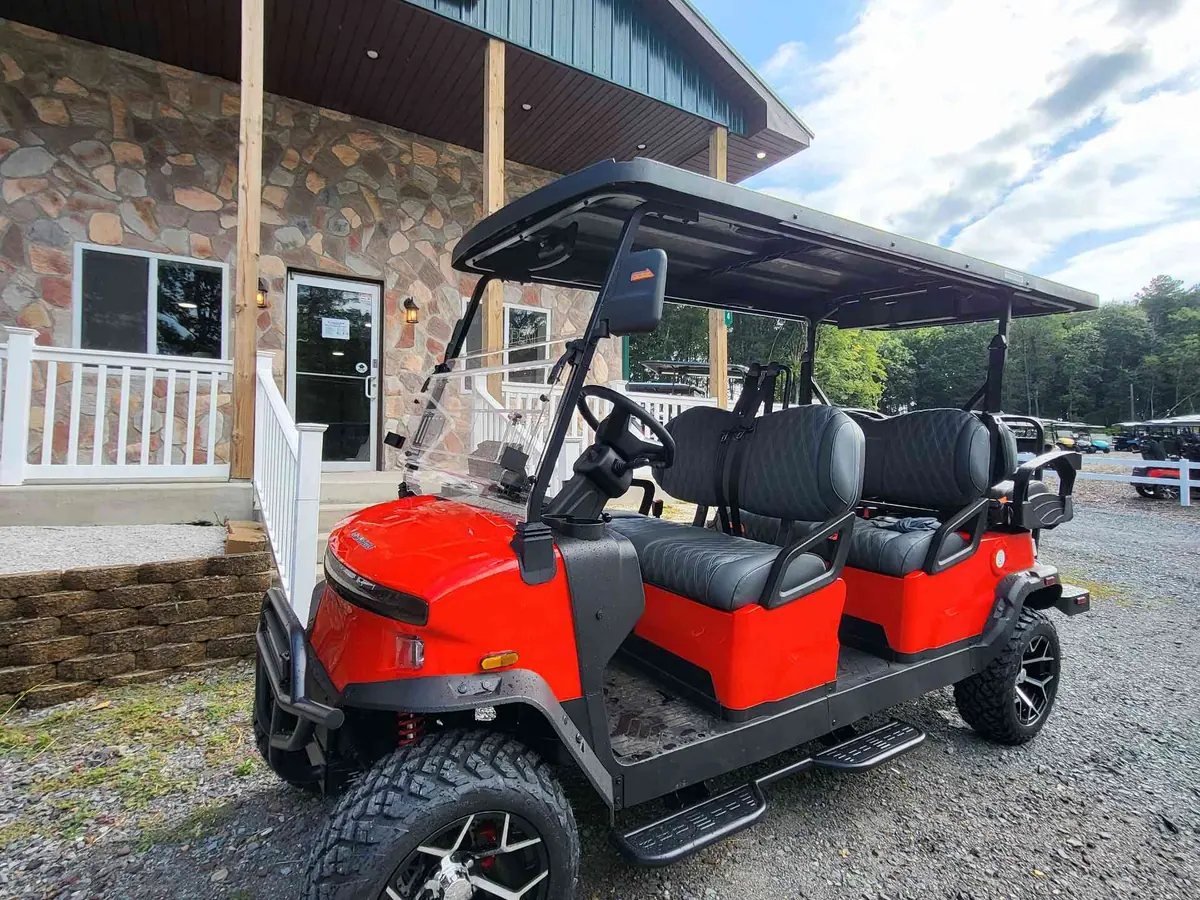 New scarlet electric 2026 Denago Rover XL6 lifted golf cart for sale in Long Pond, PA