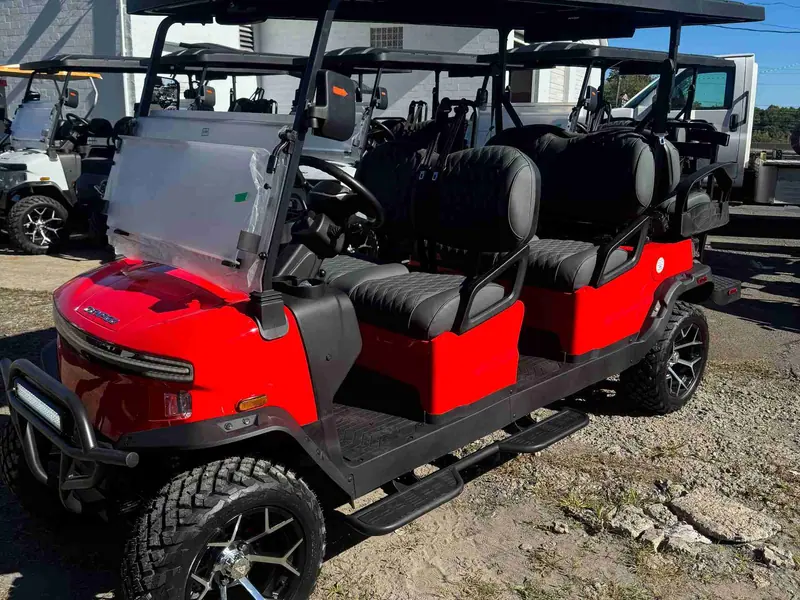 New scarlet electric 2026 Denago Rover XL6 lifted golf cart for sale in Scranton, PA — photo 4