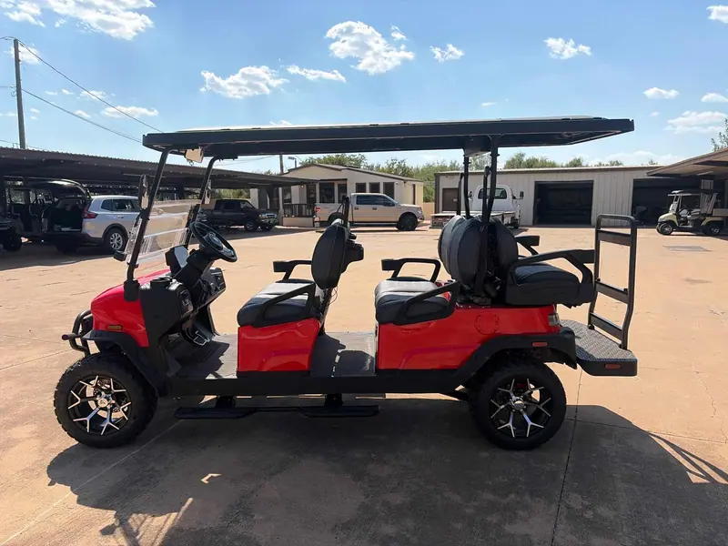 New scarlet electric 2026 Denago Rover XL6 lifted golf cart for sale in Wichita Falls, TX — photo 2