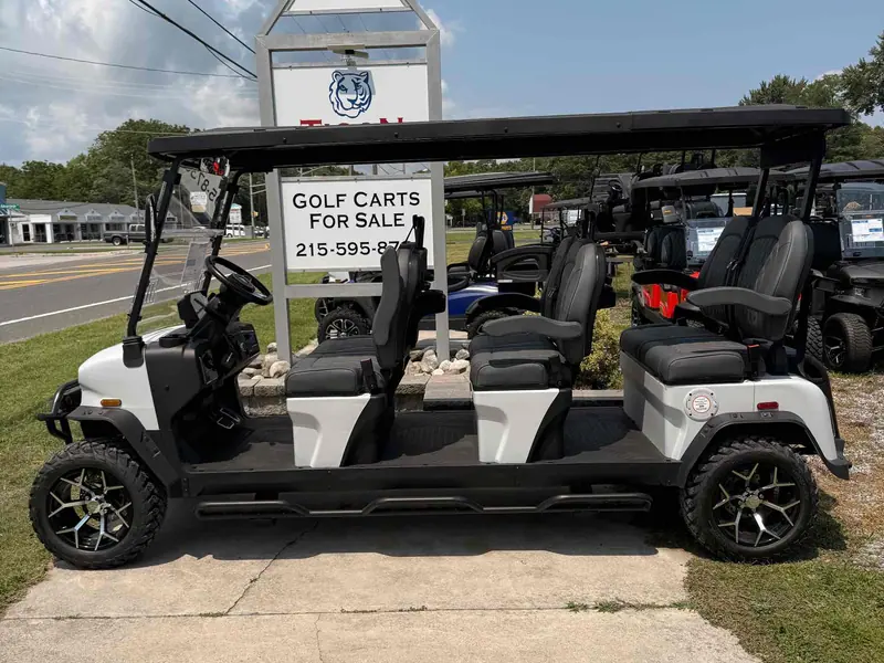 New matte white electric 2026 Denago Rover XXL lifted golf cart for sale in Ocean View, NJ — photo 2