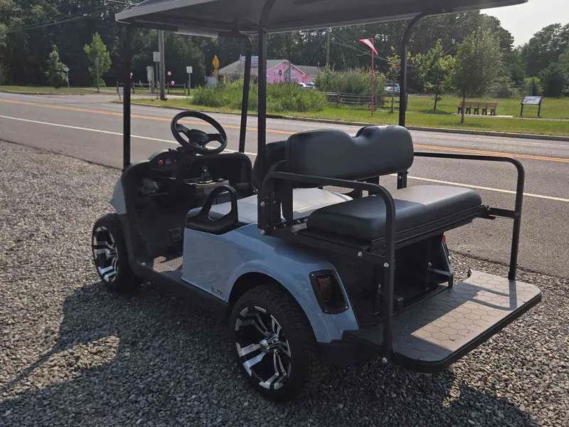 Used blue electric 2021 EZGO RXV golf cart for sale in Waretown, NJ — photo 3