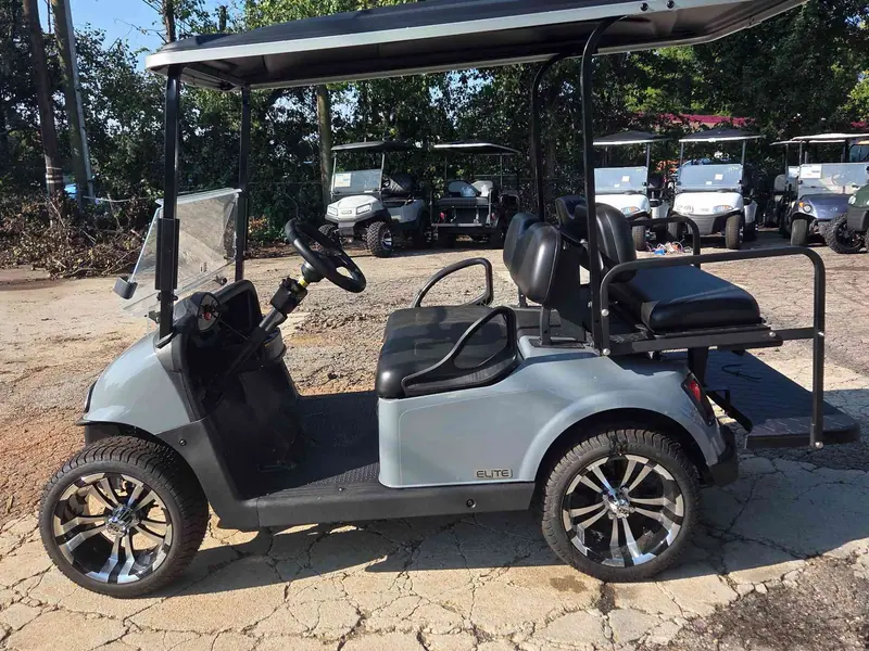 Used gray electric 2021 EZGO RXV golf cart for sale in Raleigh, NC — photo 3