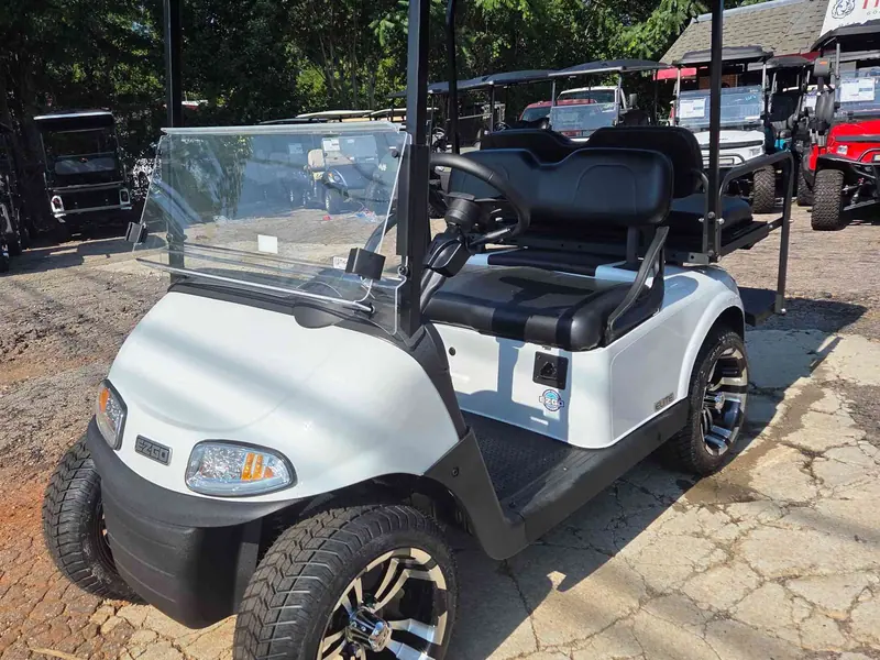 Used white electric 2021 EZGO RXV golf cart for sale in Raleigh, NC — photo 2