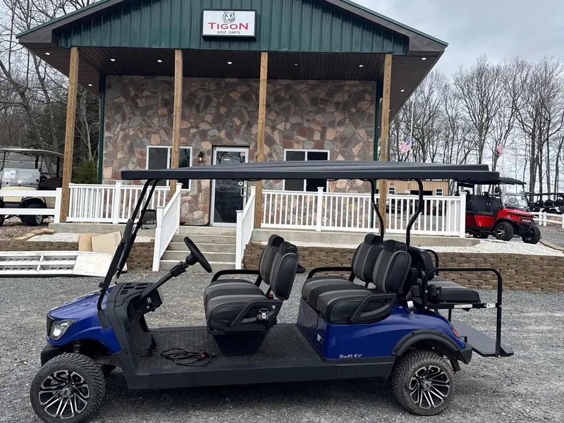 New blue electric 2024 Swift EV Mach 6E golf cart for sale in Long Pond, PA — photo 2